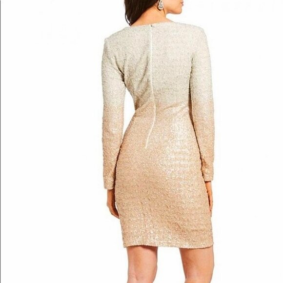 Badgley Mischka Sequin Ombre Party Dress - Picture 2 of 8